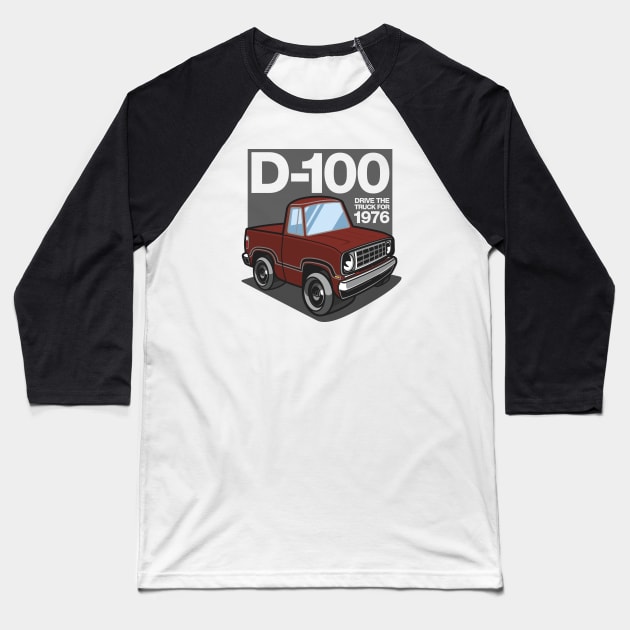 D100 - 1976 (Russet) Baseball T-Shirt by jepegdesign